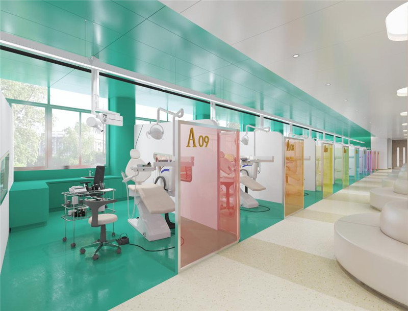 色彩标识导视，充满人性化的医院设计